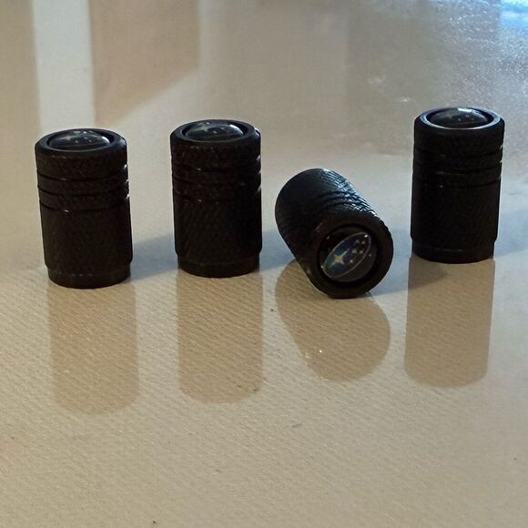 Subaru Valve Stem Caps in Black Set of 4 NWT - Picture 3 of 4